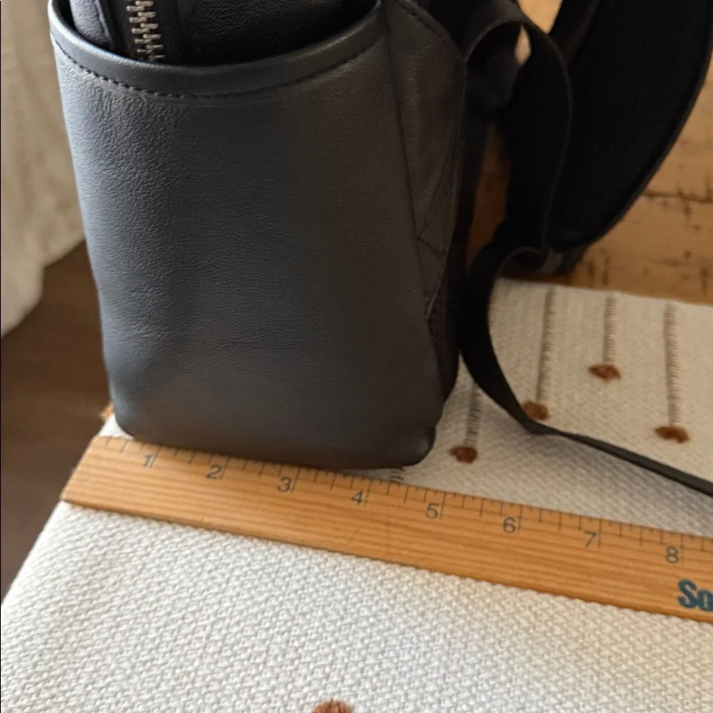 Black Leather Backpack by Bison Denim